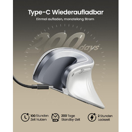 Вертикальна миша ProtoArc EM11 NL: бездротова, з підзарядкою, для 3 пристроїв (Bluetooth+USB), чорно-зелена