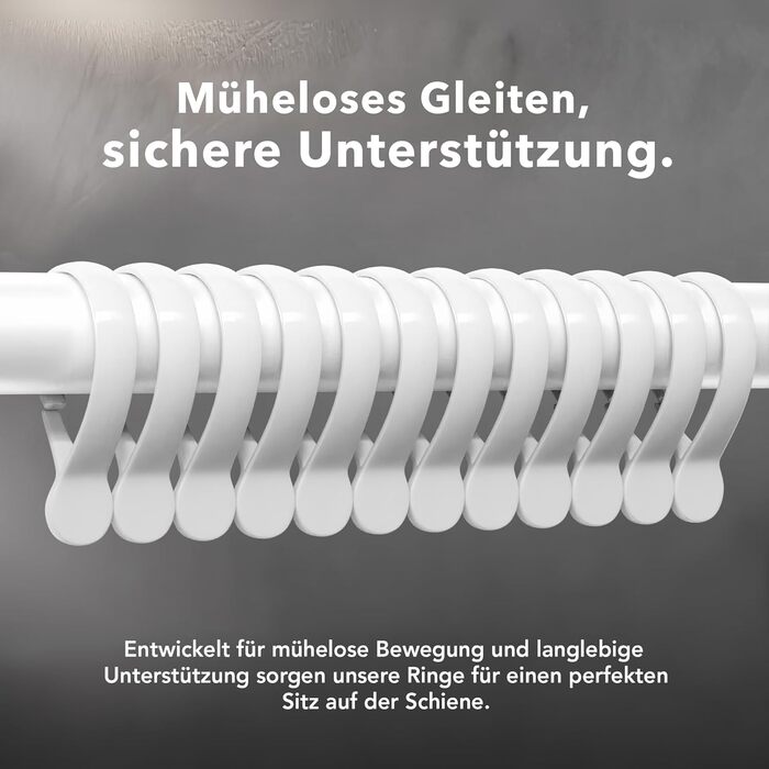 Штанга для душу Еріка L-подібної та U-подібної форми - 4-в-1 для ванни та душу - кутова штанга для душу - сталь з порошковим покриттям - без кріплень до стелі - білий колір
