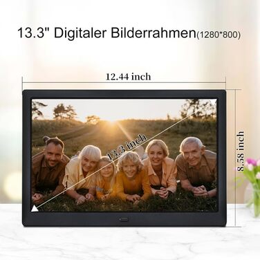 Цифровий фоторамка TSITSC 8.7 дюйма, IPS-дисплей 1024*768, календар, музика, фото- та відеоплеєр, підтримка USB/SD, з пультом ДУ (Чорний)