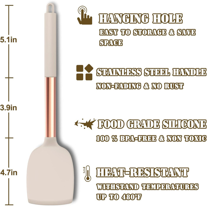 Набір кухонних аксесуарів Umite Chef: 43 предмети з нержавіючої сталі, силікон, антипригарне покриття, термостійкий, рожеве золото, хакі