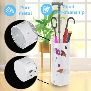 Підставка для парасоль під вхідну зону, вільно стояча, кругла металева, органайзер для парасоль, для дощовиків, тростинок, декору дому/офісу, вміщує 4-5 парасоль