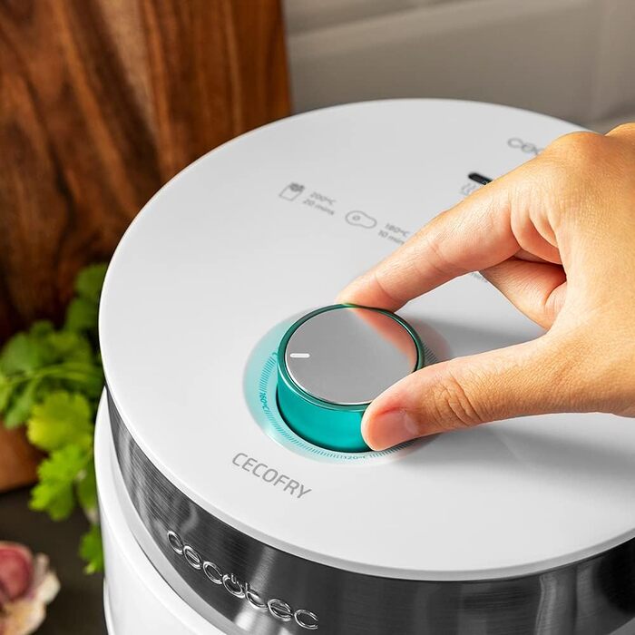 Аерофритюрниця CecoFry Essential Rapid Sun 2,5 л, 1200 Вт, компактна дієтична фритюрниця з PerfectCook, біла