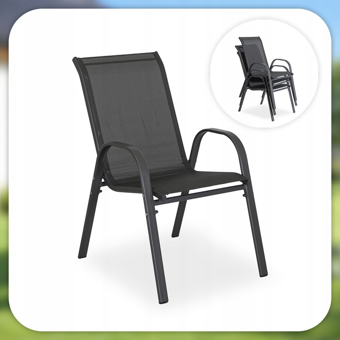 Комплект садових меблів MEBEL ELITE, тканина, чорний, 8 предметів