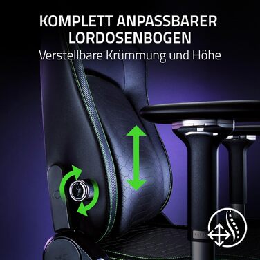 Ігровий крісло Razer Iskur V2 X з підтримкою попереку (м'яка тканина, 2D підлокітники, щільна піна)
