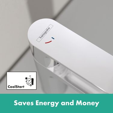 Змішувач для ванної кімнати Hansgrohe Rebris S з висувною поплавковою каналізацією, економічний (CoolStart), хром, 72519000, висота виливу 109 мм, EcoSmart