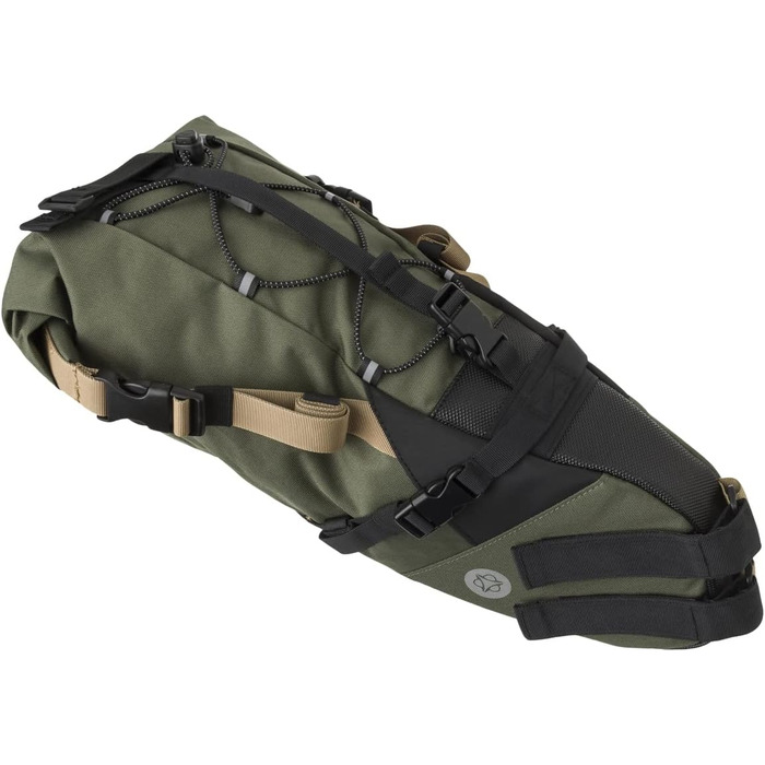 Велосипедна сумка-сідло AGU Seat-Pack, сідло для байкпакінгу 10 л, водовідштовхувальне, світловідбиваюче, легке складання, 100 перероблений поліестер - (армійський зелений)