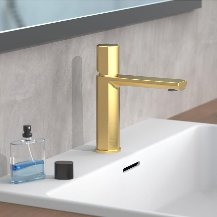 Змішувач для ванної кімнати Schütte Boston, однорідний змішувач для умивальника з горішнім підключенням, золото, для ванної кімнати