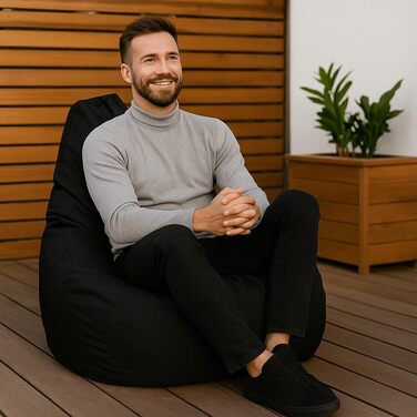 Крісло-мішок AD.CON для геймерів Outdoor & Indoor з еко-наповнювачем 225L (Чорний)