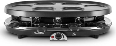 Раклет Klarstein Steaklette All-U-Can-Grill - 1500 Вт, 8 осіб з каструлею, плавно регульована температура, 4-в-1, без підставки та дерев'яної лопатки Гриль 4-в-1 без підставки та дерев'яної лопатки