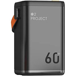 Швидка зарядка, 4 USB, портативний вуличний павербанк 36 Вт, сірий, 60000mAh