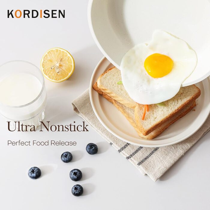 Набір сковорідок Kordisen з антипригарним керамічним покриттям 20/24/28 см, 3 шт. - здорове, безпечне посуд без PFOA та PFAS