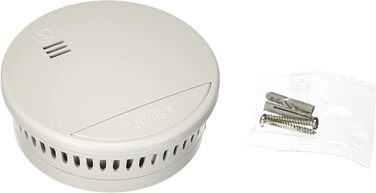 Датчик диму ABUS RWM90 - сертифікований DIN EN14604, з акумулятором на 5 років, для житлових приміщень, білий (1 шт.)