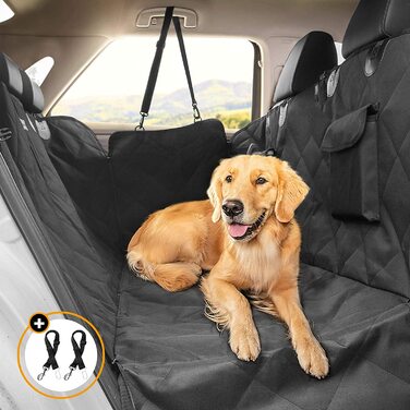Автомобільна ковдра Looxmeer для собак Автомобільна ковдра для заднього сидіння і багажника, водонепроникне стійке до подряпин і ковзання з оглядовим вікном, чохол для перенесення і ремені безпеки, чохли на задні сидіння для авто Фургон позашляховик (повн