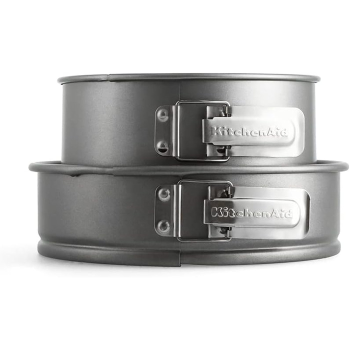 Набір форм для випічки KitchenAid з алюмінізованої сталі, 20см та 24см, антипригарне покриття, для духовки, миється в посудомийній машині, сірий
