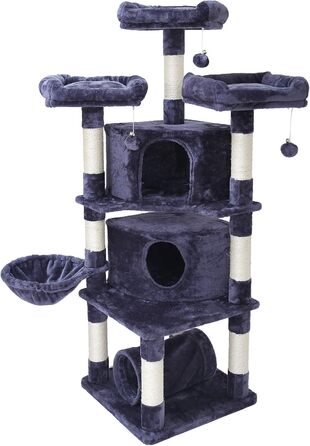 Котяче дерево Cat Tree з 3 платформами, Smoke Grey EMPJ030G, 164