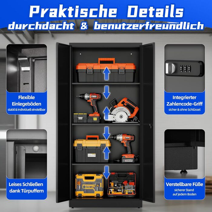 Металевий шафа-сейф для документів, 90х80х40 см, білий. З комбінаційним замком, регульовані полиці. Підійде для гаража, офісу, вітальні, підсобки.