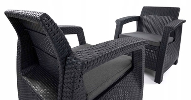 Комплект садових меблів Allibert із пластику, сірий, 3 предмети