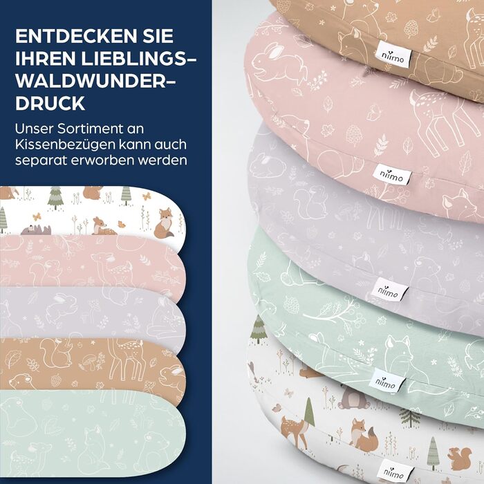 Подушка для вагітних Niimo XXL - подушка для годування, подушка для сну на боці, 100% бавовна, 200 x 70 см, м'ятно-зелений колір