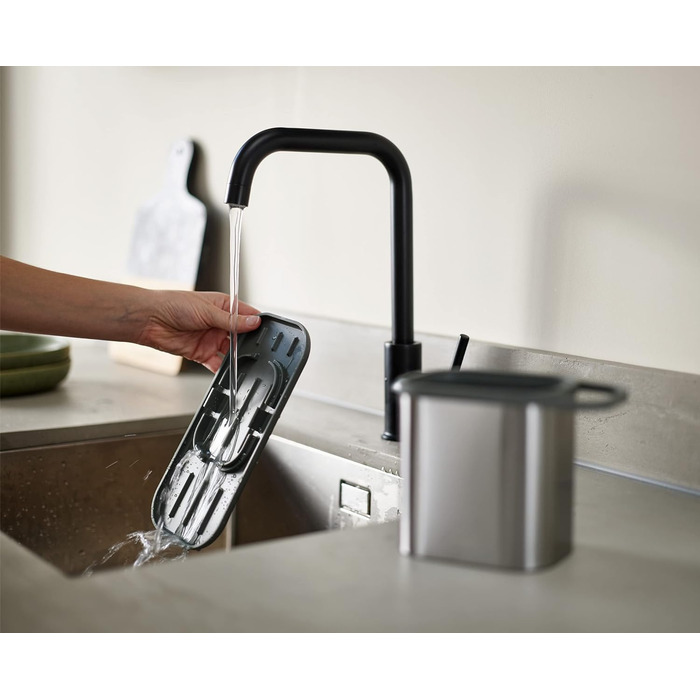 Підставка для раковини Joseph Joseph Duo, сіра (сталь), з тримачем для губки