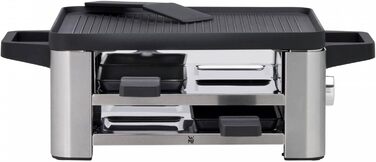 Raclette WMF 4 персони з пательнями та скребками, 870 Вт, нержавіюча сталь матова (набір 2 шт.)