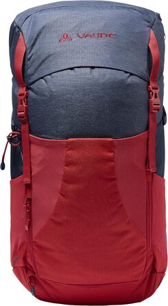 Туристичний рюкзак VAUDE Brenta 30 літрів, водовідштовхувальний рюкзак для жінок та чоловіків, зручний трекінговий рюкзак з інтегрованим чохлом від дощу, практичне розташування відділень (один розмір, Carmine/Eclipse)