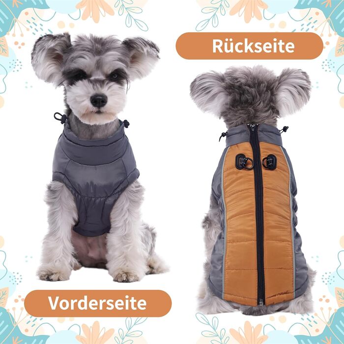 Зимове пальто для собак Kuoer, тепла куртка для собак, водонепроникна, флісова зимова куртка для собак (XL, коричнева)