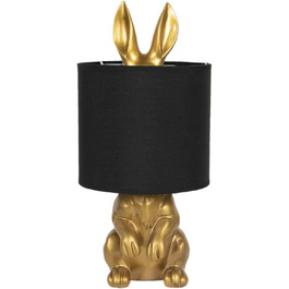 Високоякісна настільна лампа для тварин кроляча лампа золотий абажур чорна декоративна лампа настільна лампа з вимикачем кроляча лампа екстравагантна приваблива вітальня приліжкова тумбочка благородний 27 кролик золотий абажур