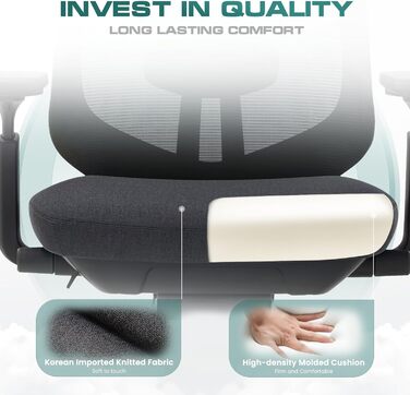 Офісний крісло Colamy XK01 Atlas: ергономічний, з високою спинкою, регульованою підголівником та 4D підлокітниками, чорний