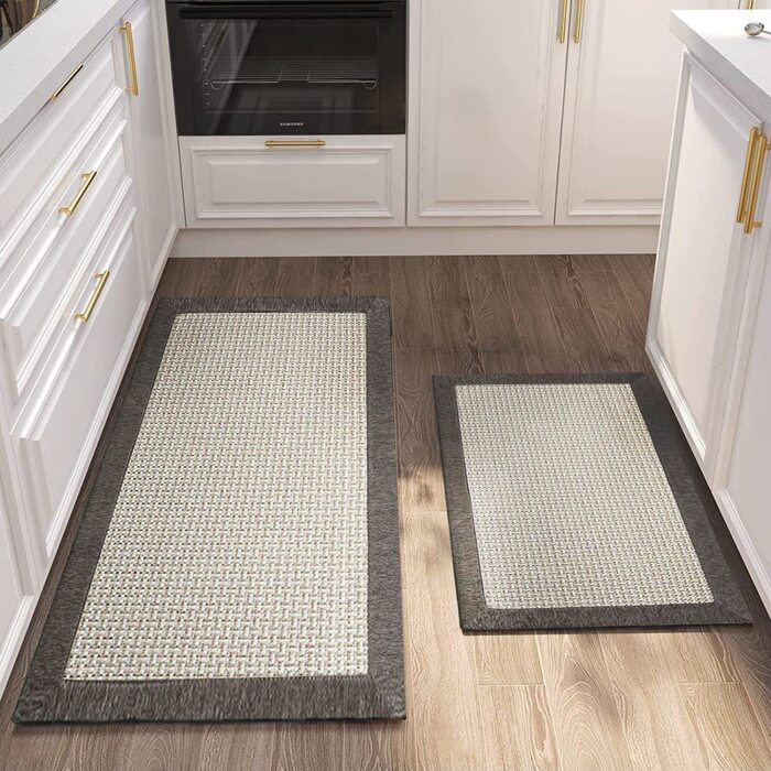 Кухонний килимок farsky можна прати, нековзний, кухонний килимок можна прати, кухонний килимок з бавовни і льону, кухонний килим, килимова доріжка, килим для передпокою, килимок для передпокою сірого кольору (50 * 80 см) (50x120 см)