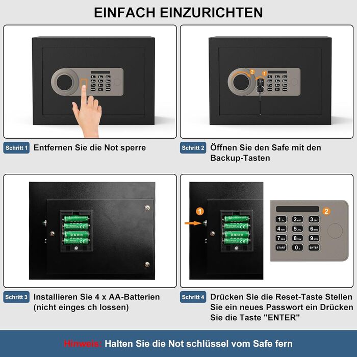 Сейф Diyife 16L з цифровим замком, сигналізацією та підсвіткою. Меблевий сейф з висувною полицею, з міцної сталі SPCC, 35x25x25 см, 2 ключі. Для дому, офісу, готелю.