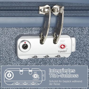 Чемодан KONO середнього розміру з жорсткою обшивкою, ABS+PC, 60L, білий/коричневий, з TSA замком