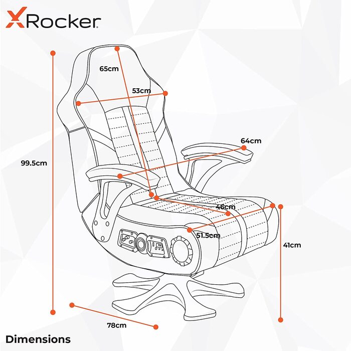 Крісло для ігор та розваг X Rocker Olympus 4.1 - крісло для телевізора та музики з Bluetooth та вібрацією