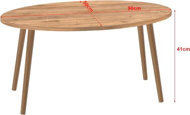 Журнальний столик Журнальний столик Sindal 41 x 90 x 50 см Журнальний столик з ДСП та дерева Диванний столик для вітальні, спальні (кольори дерева)