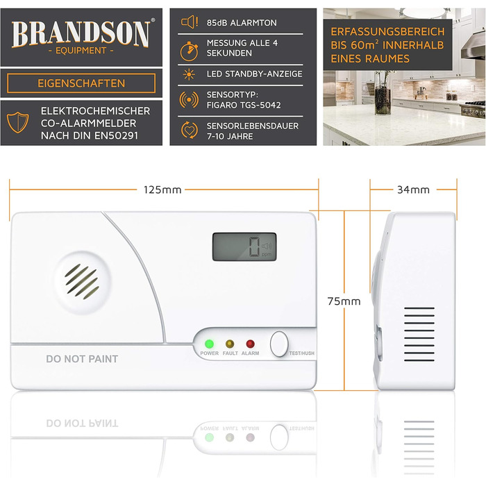 Датчик CO2 Brandson: вимірювач якості повітря, сенсор CO2, термометр, гігрометр, будильник, індикатор рівня CO2