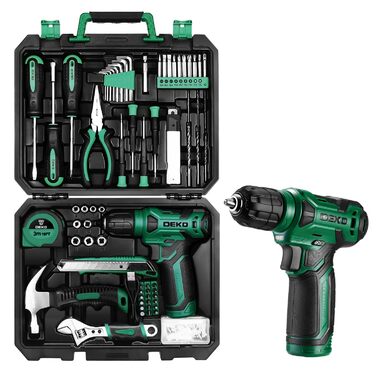 Набір інструментів DEKO 126 предметів в кейсі: професійний набір для дому, офісу та саду (зелений)