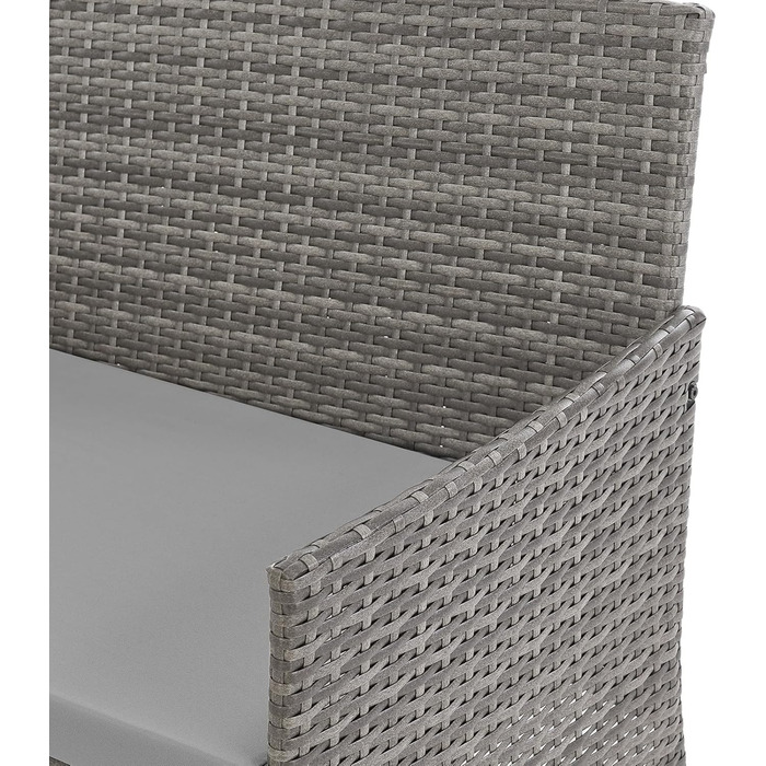 Садовий набір SVITA Dallas з поліротангу 4 предмети: 2 крісла, диван на 2 місця, стіл - Сірий