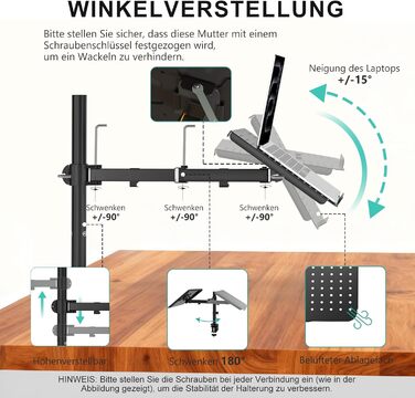 Підставка для ноутбука WALI на стіл - ергономічна, для 17
