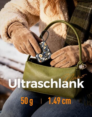 Електричні грілки для рук Ocoopa 2 шт., багаторазові, 4000mAh, USB, 3 режими нагріву, до 52°C, подарунок, для зимових видів спорту, подорожей та активного відпочинку, UT5 Nano Wiesengeflüster (Ocoopa x Artist Edition)