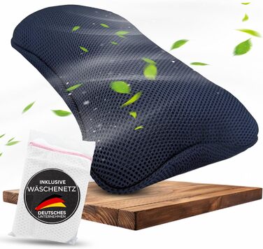 Подушка для ванни з сіткою для прання - Максимальний комфорт та розслаблення з новітньою технологією Air Mesh - Подушка для ванни з 4 міцними присосками - Подушка для шиї/голови (темно-синій)