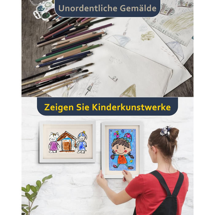 Рамка для дитячих малюнків Ciscle, A3, для творчості та робіт, з фронтальним відкриванням, 1 шт. (біла)