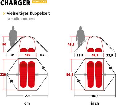 Намети Wechsel Professional Dome Tent Charger - Travel Line - Універсальний геодезичний намет на 2 особи Дуб лавр One size