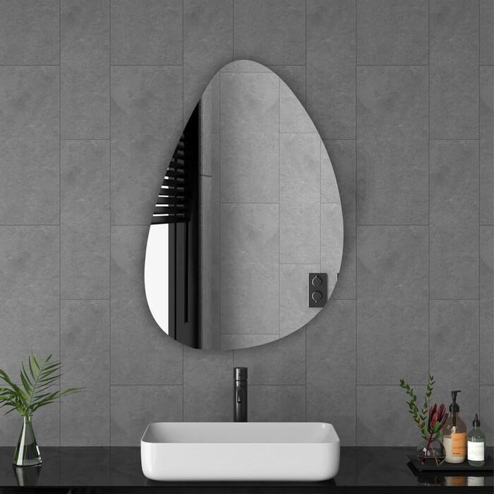 Дзеркало для ванної кімнати Spiegel Schwarz 40x60 см з металевим каркасом, прямокутне, для ванної, вітальні, спальні, гостьового туалету