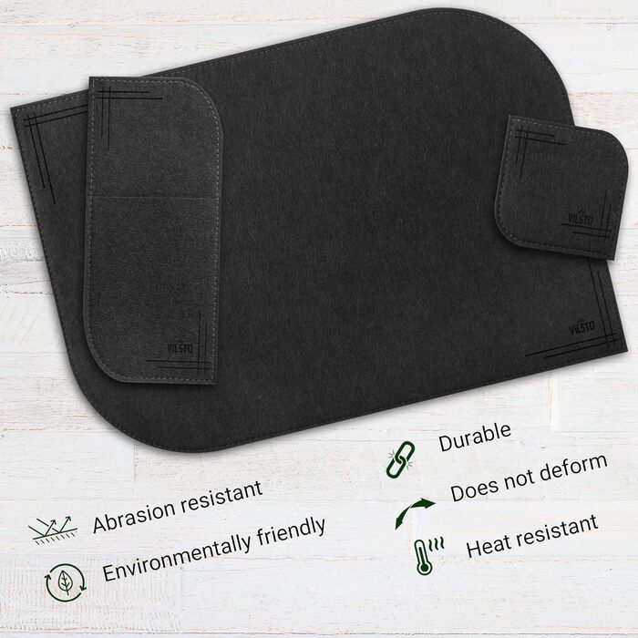 Набір килимків на стіл VILSTO, 18 шт., миючі, для посуду, столових приборів, декор кухні, зеленого кольору