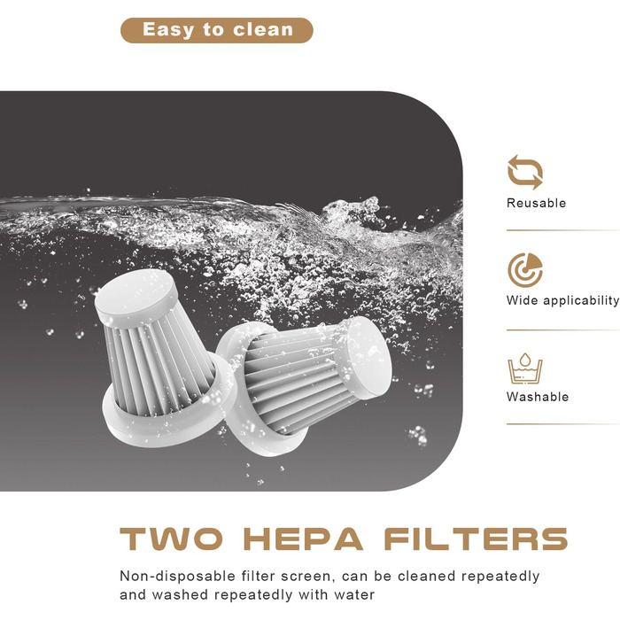 Акумуляторний ручний пилосос KITBEZN 4-в-1 для авто та дому, бездротовий міні-пилосос з безщітковим двигуном, потужність 26000Па, 3 режими роботи, чорний