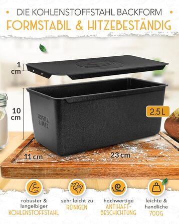 Форма для випікання хліба з кришкою та кошиком для підйому тіста - Robuste 28см, чавун. Ідеальна для випікання хліба, тостів, кексів. Чавунний горщик для випікання хліба, форма для хліба, аксесуари для випікання.