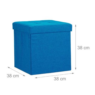 Relaxdays Складний табурет з місцем для зберігання, льон