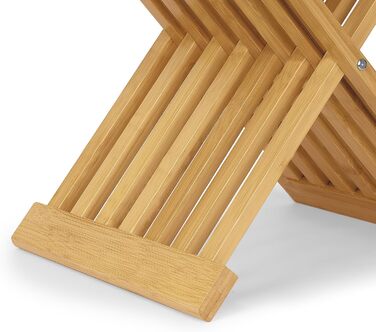 Складаний табурет для сауни та душу WILLOWYBE – водонепроникна бамбукова лавка, багатофункціональний стілець для ванної кімнати та парної, натуральний колір