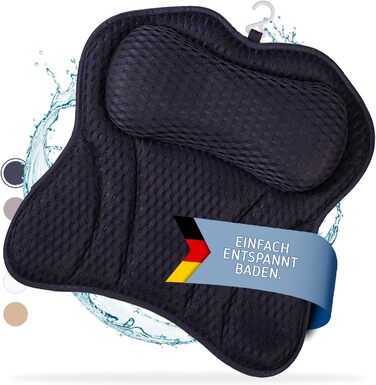 Подушка для ванни | Преміум подушка для ванни з підголовником та підтримкою шиї | Подушка для ванни та підголовник | Ергономічна подушка для ванни з присосками | Синій, Нічний блакитний