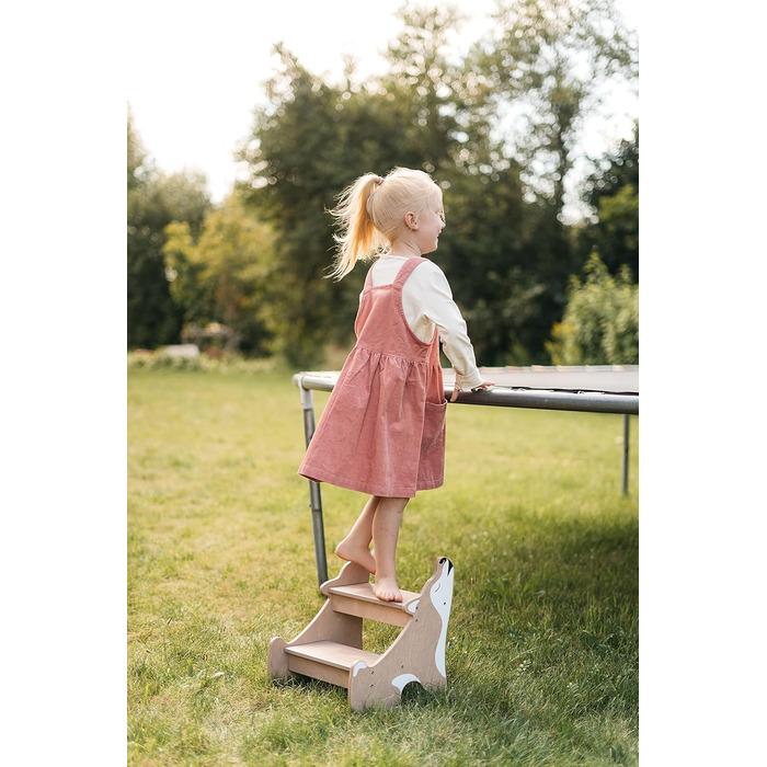 Дитячий тритуходер Wild Kids Modern Tritthocker з дерева, 2 сходинки, для ванної кімнати, натхненний меблями Монтессорі (колір: коричневий, світло-коричневий)