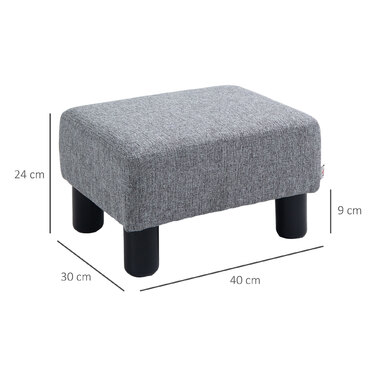 HOMCOM Footstool Пуф прямокутний Лляний пуф до 150 кг з навантаженням для вітальні, передпокою сірий